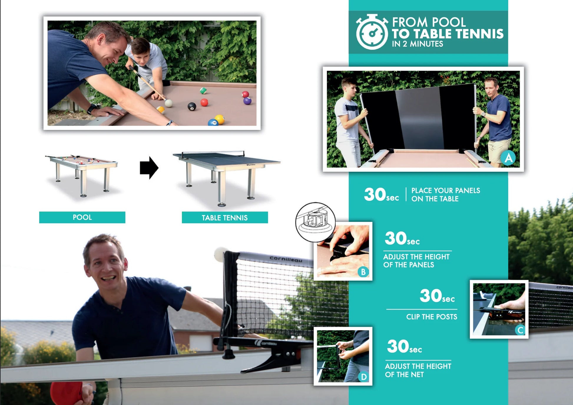 Cornilleau Table Tennis Table Top (9ft) - Centric Billiard | Hong Kong's Premier Pool Table and Game Tables Retailer