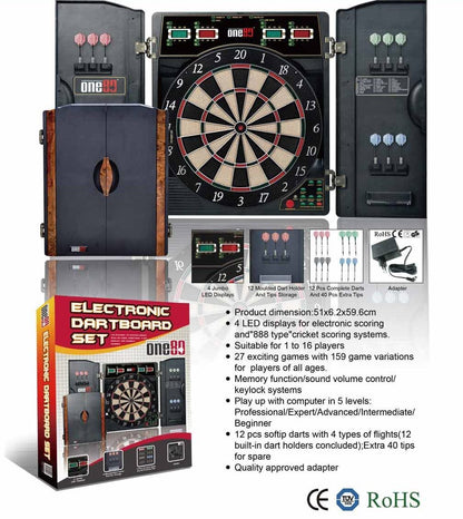 Electronic Dartboard with Cabinet